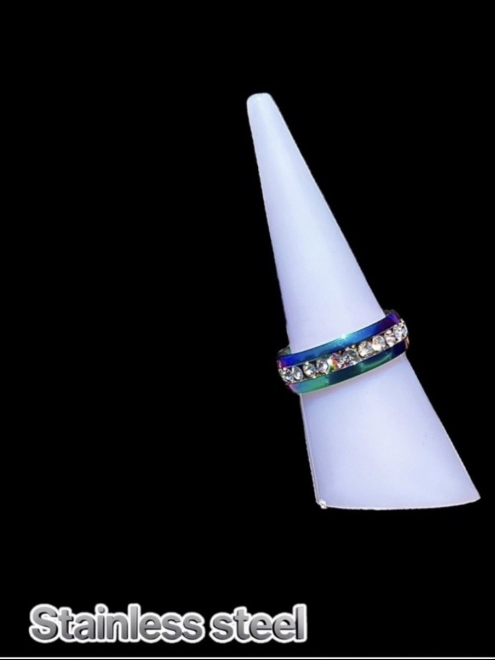 NWT Rainbow band Ring with zircon inlay NWT - Picture 11 of 11
